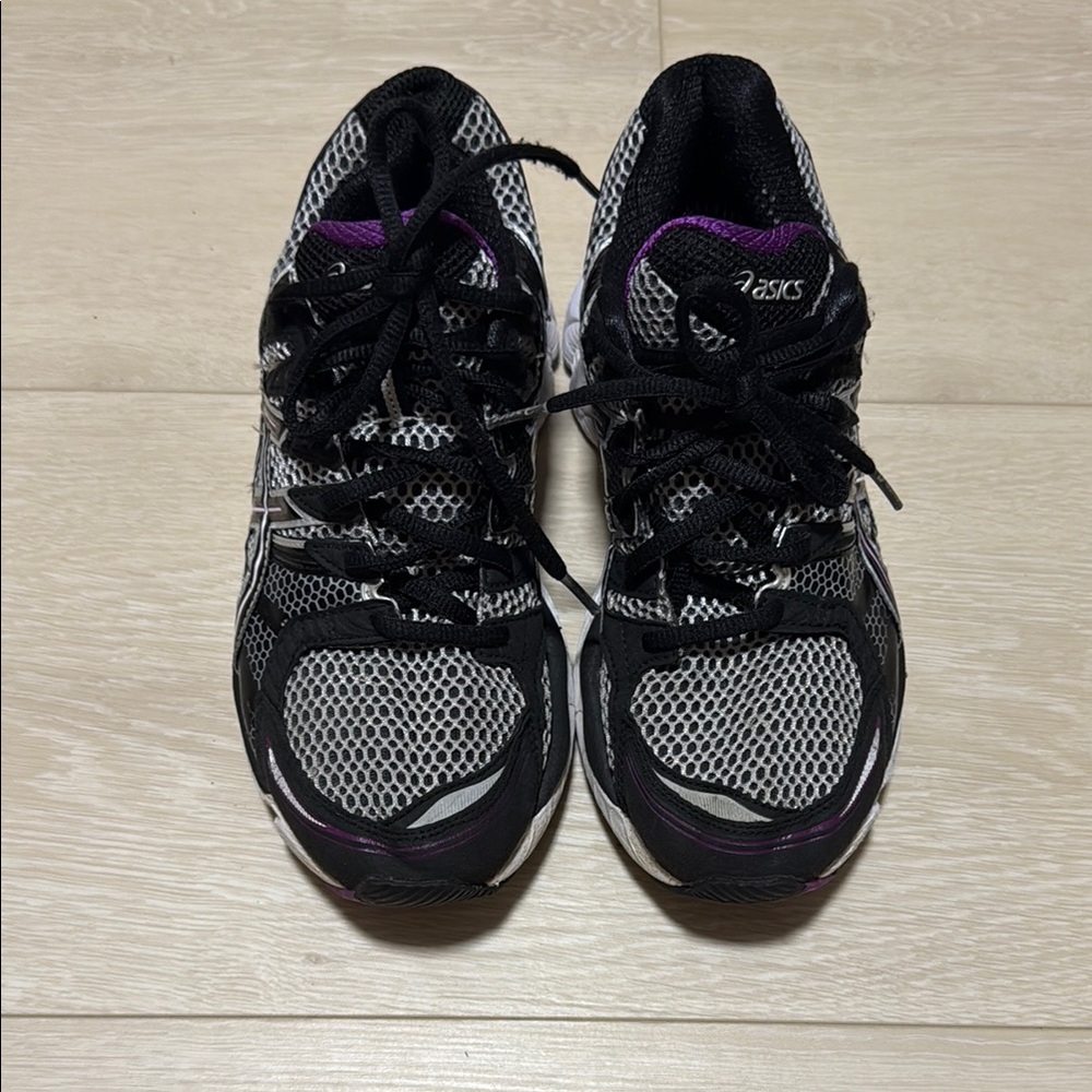 Asics Black and Purple Performance Athletic Shoes
